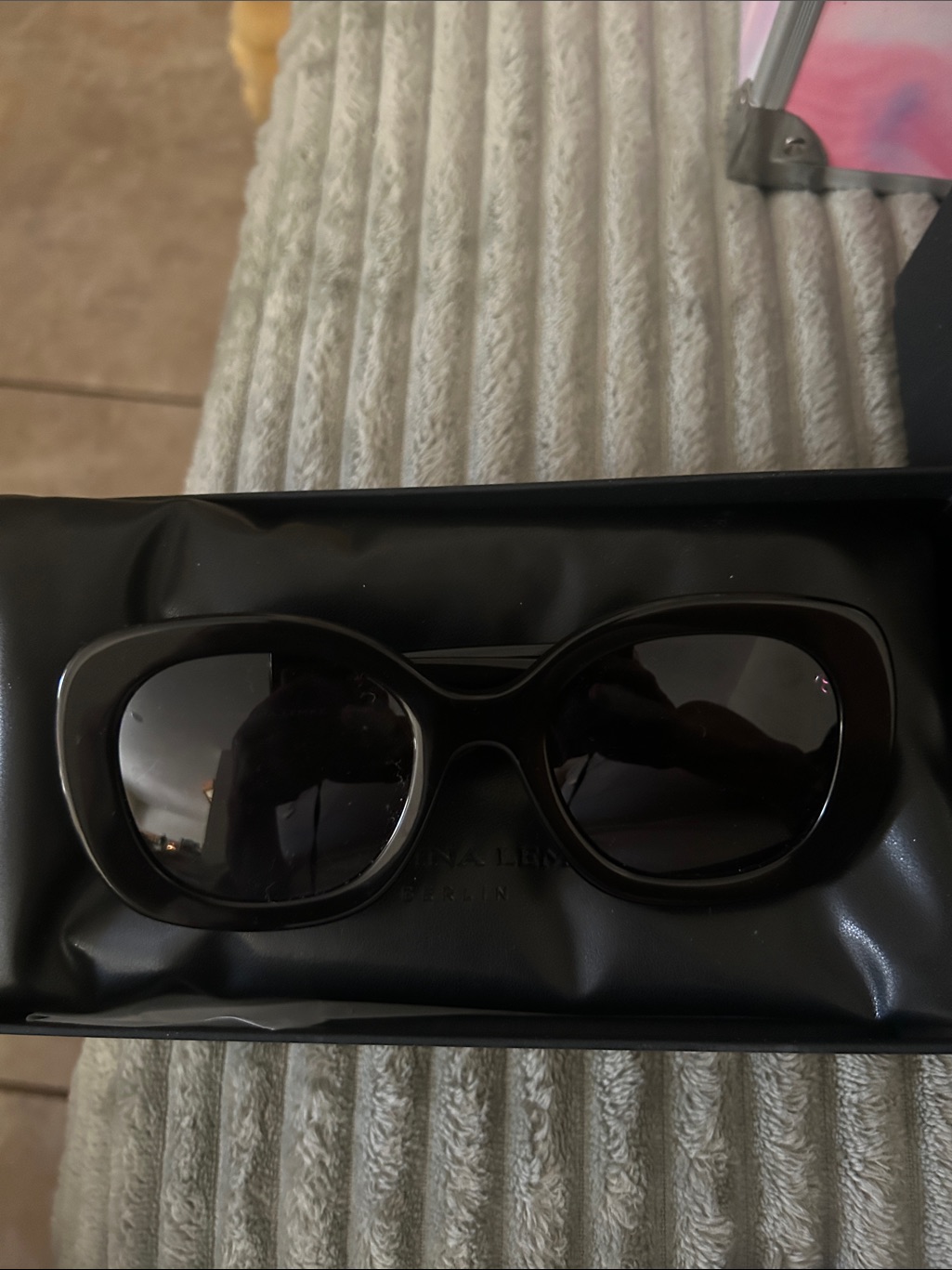 Women's Black Oversized Carolina Lemke Sunglasses